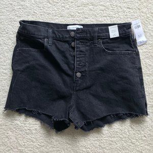 NWT Abercrombie Black High Rise Mom Shorts in Size 29